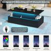 Merax anhebbarer Couchtisch mit 4 Schublade, Hochglanz-Beistelltisch mit LED, Sofatisch, kaffeetisch, Wohnzimmertisch mit verstecktem Stauraum, Schwarz Bild 5