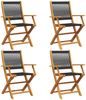 vidaXL Gartenstühle 4 Stk. Klappbar Schwarz Massivholz Akazie 3214565 Bild 2