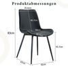 4-teiliges Set moderne Esstischstühle in Schwarz mit PU-Bezug und Metallgestell,Breite Sitzflächen mit Rückenlehne ideal für Esszimmer Home-Office und verschiedene Wohnbereiche,PU,schwarz, Bild 4