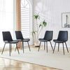 4-teiliges Set moderne Esstischstühle in Schwarz mit PU-Bezug und Metallgestell,Breite Sitzflächen mit Rückenlehne ideal für Esszimmer Home-Office und verschiedene Wohnbereiche,PU,schwarz, Bild 3