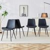 4-teiliges Set moderne Esstischstühle in Schwarz mit PU-Bezug und Metallgestell,Breite Sitzflächen mit Rückenlehne ideal für Esszimmer Home-Office und verschiedene Wohnbereiche,PU,schwarz, Bild 2