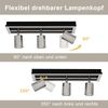 ZMH LED Deckenstrahler 3 Flammig Deckenleuchte: Modern GU10 Deckenspots Schwenkbar Küchenlampe Flur Strahler 15W Warmweiß Deckenlampe 42CM für Küche Büro Wohnzimmer Schlafzimmer(Ohne Leuchtmittel) Bild 3