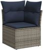 vidaXL 10-teiliges Gartensofa-Set mit Kissen, grau, Polyrattan 3221910 Bild 4