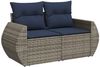 vidaXL 10-teiliges Gartensofa-Set mit Kissen, grau, Polyrattan 3221910 Bild 5