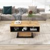 Couchtisch Eiche Anthrazit modern grifflos mit Schublade und Stauraum, Beistelltisch rechteckig 100x47x60 cm Bild 2