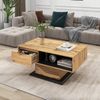 Couchtisch Eiche Anthrazit modern grifflos mit Schublade und Stauraum, Beistelltisch rechteckig 100x47x60 cm Bild 4