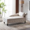 Merax Chaiselongue-Sofa aus Samt mit Stauraum, gepolsterte Chaiselongue-Couch mit Kissen, Loungesessel, rechte Armlehn, beige Bild 2