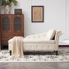 Merax Chaiselongue-Sofa aus Samt mit Stauraum, gepolsterte Chaiselongue-Couch mit Kissen, Loungesessel, rechte Armlehn, beige Bild 5