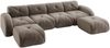 4-Sitzer Sofa 358×171×76 cm aus Chenille rahmenlos modular mit 2 Hockern, braun Bild 5