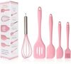 König Design Kochbesteck-Set Silikon Teigschaber Spatel Antihaft Back Schaber Kochset Schneebesen (Set, 5-tlg, 3 x Kochlöffel, 1 x Schneebesen, 1 x Pinsel), Spachtelbürsten Backwaren Ölbürste Schneebesen Schlitzwender Bild 4