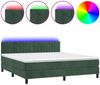 vidaXL Boxspringbett mit Matratze & LED Dunkelgrün 180x200 cm Samt 3134540 Bild 2