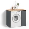 Livinity® Waschmaschinenumbauschrank Paolina, Anthrazit/Goldkraft Eiche, 93.6 x 88.2 cm mit Fächern und. (1-St) Bild 5