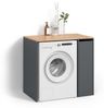 Livinity® Waschmaschinenumbauschrank Paolina, Anthrazit/Goldkraft Eiche, 93.6 x 88.2 cm mit Fächern und. (1-St) Bild 4