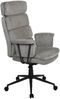 Chefsessel >Junis< höhenverstellbarer Kopfstütze, grau, Webstoff - 77x118x77cm (BxHxT) Bild 4