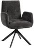 HOMCOM Relaxsessel mit Armlehne, Wolle-Leinenoptik, Knopfheftung, Stahlbeine (Polsterstuhl, 1-St, Loungesessel), für Wohnzimmer, Schlafzimmer, Schwarz Bild 2