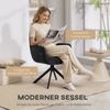 HOMCOM Relaxsessel mit Armlehne, Wolle-Leinenoptik, Knopfheftung, Stahlbeine (Polsterstuhl, 1-St, Loungesessel), für Wohnzimmer, Schlafzimmer, Schwarz Bild 4