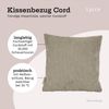 Lycce Dekokissen Kissenbezug 2er Set CORD Stoff (40 x 40 cm) mit Reißverschluß Bild 3