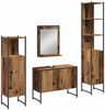vidaXL Badezimmermöbel-Set mit Regal mit Tür 4 pcs Braun Holzwerkstoff 3334402 Bild 2