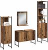 vidaXL Badezimmermöbel-Set mit Regal mit Tür 4 pcs Braun Holzwerkstoff 3334402 Bild 3