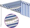 vidaXL Markise Automatisch mit Rollo LED Windsensor 4,5x3 m Blau Weiß 3069451 Bild 5