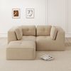 Ecksofa modular 69cm×208cm×177cm in Beige – L-Form mit beweglicher Fußstütze, Cordbezug und rahmenlosem Design Bild 5