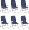 vidaXL Hochlehner-Auflagen 6 Stk. Marineblau Stoff 378613 Bild 5