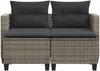 vidaXL Gartensofa 2-Sitzer mit Hockern Grau Poly Rattan 365793 Bild 4