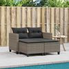 vidaXL Gartensofa 2-Sitzer mit Hockern Grau Poly Rattan 365793 Bild 3