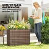 Outsunny Blumenkasten Pflanzkasten mit herausnehmbarem Einsatz (Pflanzkübel, 1 St, Pflanzkasten), PE-Rattan, Stahlrahmen, Drainagelöcher Bild 4