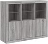 vidaXL Sideboards mit LED-Leuchten 3 Stk. Grau Sonoma Holzwerkstoff 3209105 Bild 5