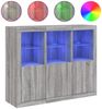 vidaXL Sideboards mit LED-Leuchten 3 Stk. Grau Sonoma Holzwerkstoff 3209105 Bild 2