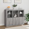 vidaXL Sideboards mit LED-Leuchten 3 Stk. Grau Sonoma Holzwerkstoff 3209105 Bild 4