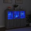 vidaXL Sideboards mit LED-Leuchten 3 Stk. Grau Sonoma Holzwerkstoff 3209105 Bild 3