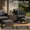 STEELSØN 'Selaria' Polyrattan Sitzgarnitur 5-tlg, Gartenmöbel Set aus 2 Stühlen, 2 Sitzhocker und Tisch, Sitzgruppe inkl. Kissen, schwarz, wetterfest für 4 Personen Bild 5