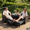 STEELSØN 'Selaria' Polyrattan Sitzgarnitur 5-tlg, Gartenmöbel Set aus 2 Stühlen, 2 Sitzhocker und Tisch, Sitzgruppe inkl. Kissen, schwarz, wetterfest für 4 Personen Bild 2