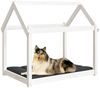 vidaXL Hundebett 101 x 70 x 90 cm Massivholz Kiefer, Weiß Bild 4