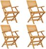 vidaXL Gartenstühle 4 Stk. Klappbar 55x62x90 cm Massivholz Teak 3155067 Bild 2
