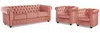 Vente-unique - CHESTERFIELD Sofa and armchair set SamtStoff Puderrosa - B 78 cm88 cm x H 72 cm x L 205 cm82 cm Bild 4