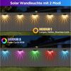 Luckice Außen-Stehlampe Solarleuchte für Außen,2 Stück Wasserdichte Balkon Dekoration, Solarleuchten,2 Modi Warmweiß/Farbwechselnde Solar Lichter, LED Gartenlampen für Terrasse Dekoration,Zaun,Garten und Treppen Bild 4