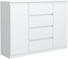 Raumhirsch Furniture Kommode, Sideboard, Kommode für das Schlafzimmer - Wohnzimmer (Maße: 120 × 39 × 101,5 cm, 2 Türen, 4 Schubladen, Rollenschienen), viele Farbvarianten - Hochwertig & stabil Bild 2