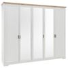 Kleiderschrank JASMIN 5 Türen mit Spiegel Pinie weiß Nachbildung Bild 4