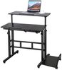 JEOBEST Schreibtisch Steh-Sitz Tisch Stehpult Verstellbarer Computertisch, (1-St, Laptoptisch), mit Rollen und Regalen, Neigbarer Tischplatte Bild 2