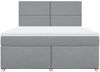 vidaXL Boxspringbett mit Matratze Hellgrau 180x200 cm Stoff 3291352 Bild 4