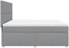 vidaXL Boxspringbett mit Matratze Hellgrau 180x200 cm Stoff 3291352 Bild 5