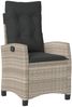 vidaXL Gartensessel mit Kissen 2 Stk. Verstellbar Hellgrau Poly Rattan 365222 Bild 4
