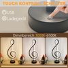 ZMH LED Tischlampe Nachttischlampe Kabellos - Touch Dimmbar Akku Tischleuchte mit USB Aufladbar Schwarz Nachttischleuchte Wohnzimmer ohne Kabel Batteriebetrieben Modern Tischlampen für Schlafzimmer Bild 2