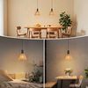 ZMH Hängelampe Boho Rattan 1 Flammig Vintage Geflochten Hanfseil E27 Ohne Leuchtmittel Für Esszimmer Schlafzimmer Bild 5