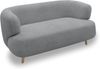 DOMO. collection Sofa 800014, 2-Sitzer Garnitur, runde Ecken, gepolsterte Rückenlehne, Holzfüße Eiche natur, 2er Couch, Polstergarnitur, 160 x 86 x 73 (BxTxH), grau Bild 3
