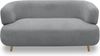 DOMO. collection Sofa 800014, 2-Sitzer Garnitur, runde Ecken, gepolsterte Rückenlehne, Holzfüße Eiche natur, 2er Couch, Polstergarnitur, 160 x 86 x 73 (BxTxH), grau Bild 2
