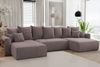 MEBLINI Schlafcouch mit Bettkasten - 350 x 160 x 78 cm - Braun Cordstoff - NAPLES - Ecksofa mit Schlaffunktion - Sofa mit Relaxfunktion und Kopfstützen - Couch U-Form - Eckcouch - Wohnlandschaft Bild 2
